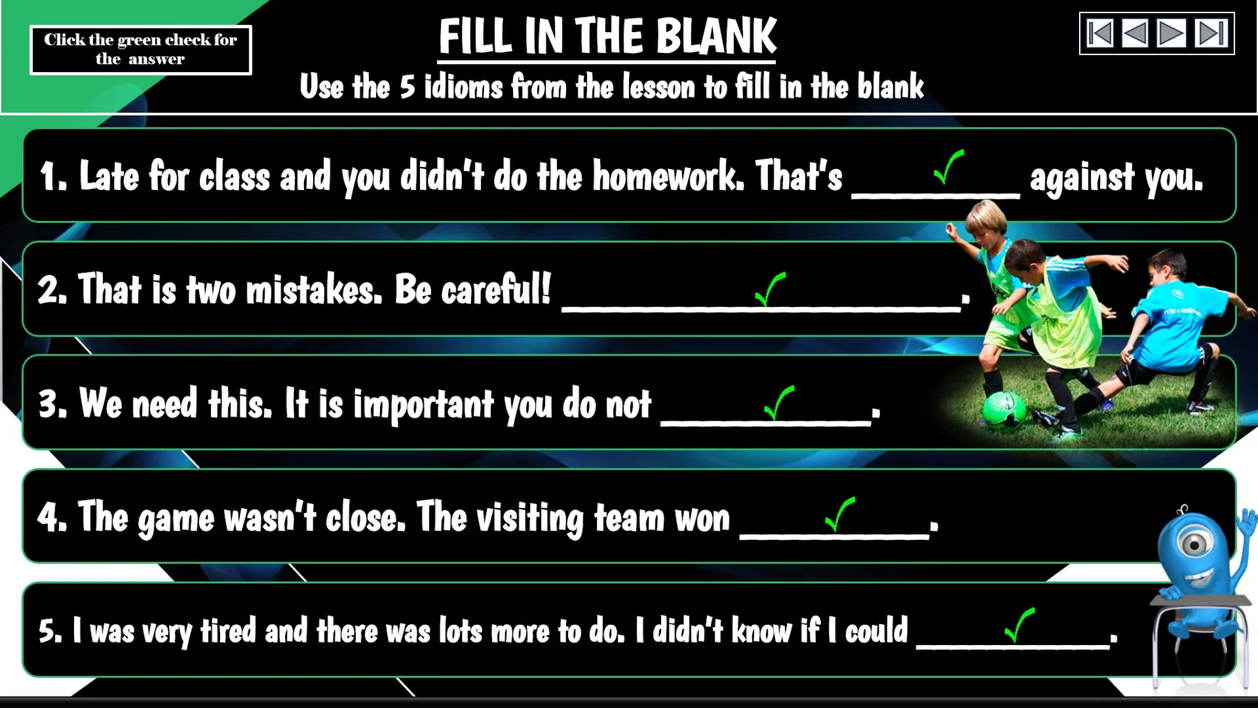 Ositos English Sports Idioms: Part Ten