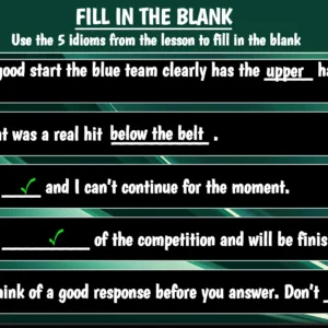 Ositos English Sports Idioms: Part Four