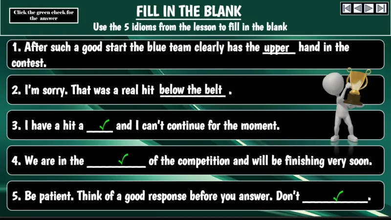 Ositos English Sports Idioms: Part Four