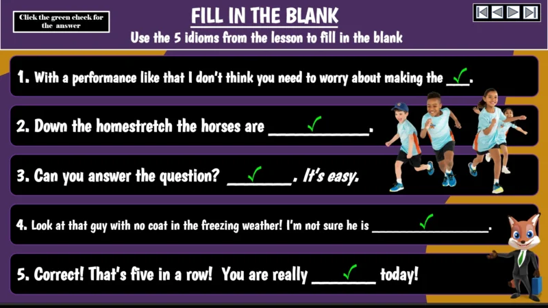 Ositos English Sports Idioms: Part Six