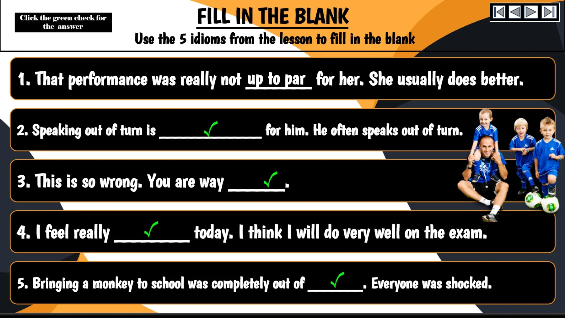 Ositos English Sports Idioms: Part Seven