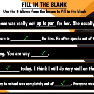 Ositos English Sports Idioms: Part Seven