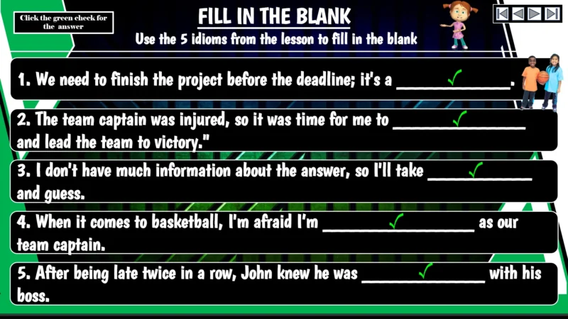 Ositos English Sports Idioms: Part Eight