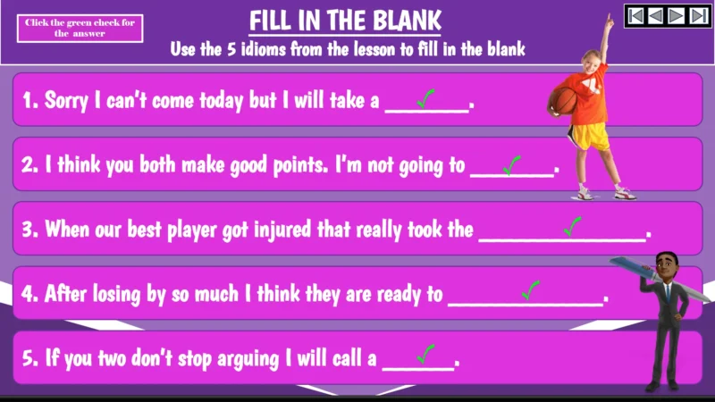 Ositos English Sports Idioms: Part Nine