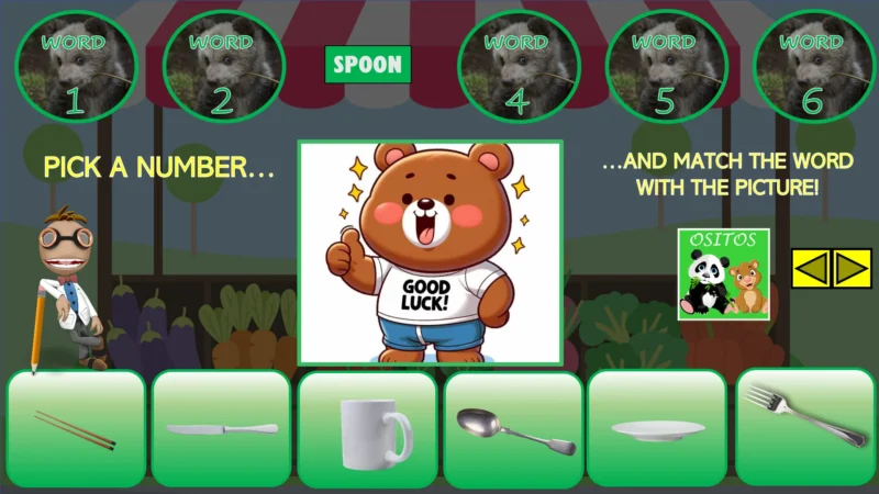 Ositos Food Lesson UNIT 4: Eating Words & Utensils