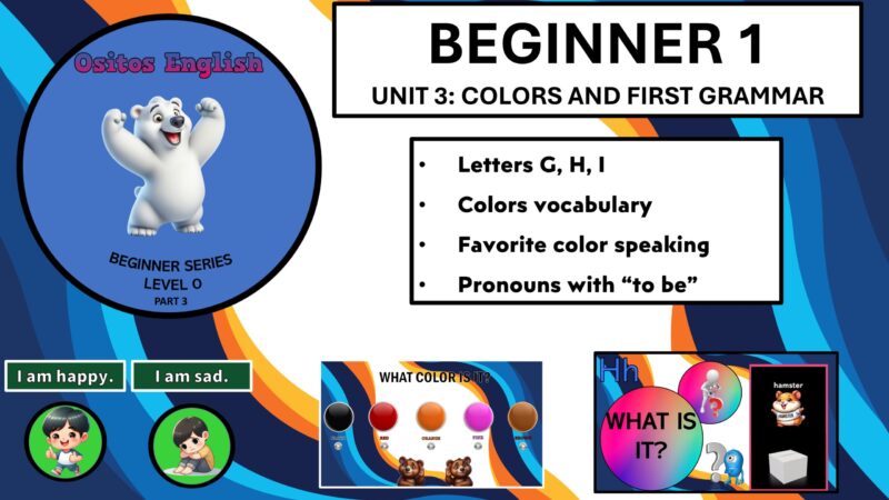 Unit 3 Ositos English Beginner Series