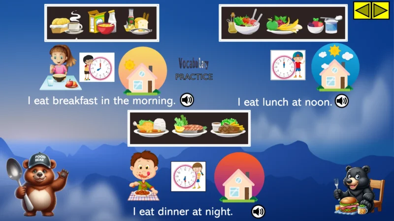 Ositos Food Lesson UNIT 8 – Meals of the Day