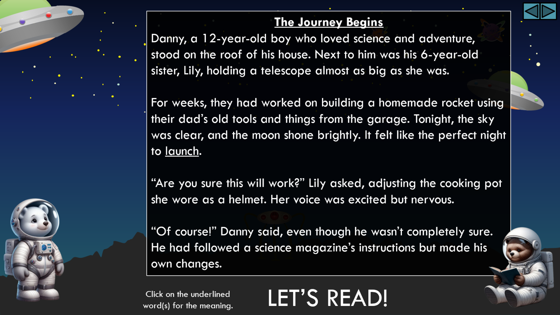 Danny and Lily's Space Adventure